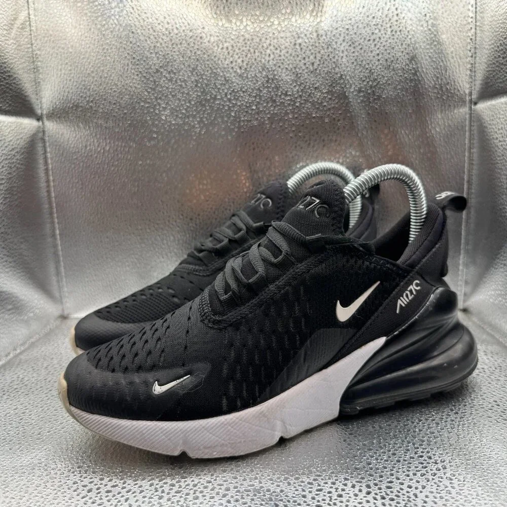 Size‎ 4.5Y (GS) Nike Air Max 270 Low Triple Black Kids Sneaker Shoes 943345-001